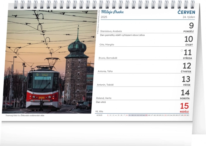 Stolový kalendár Praha - Miluju Prahu 2025