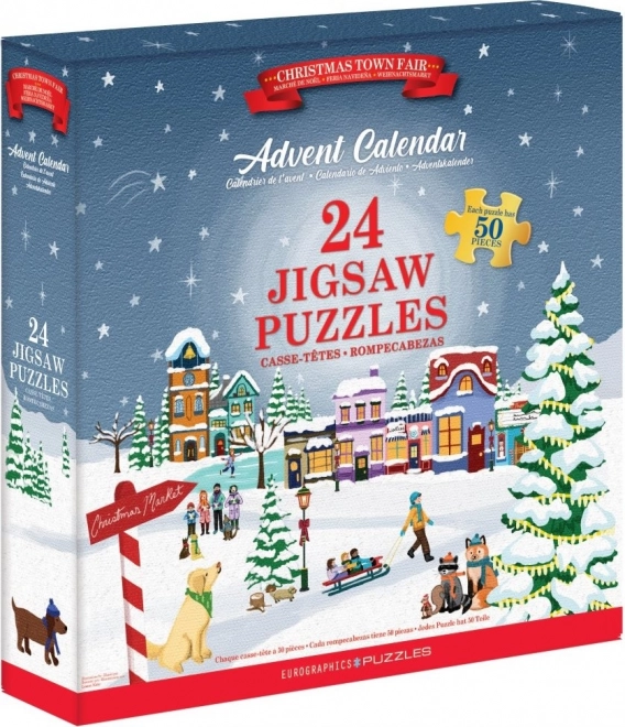 Adventný kalendár puzzle Vianočný jarmok