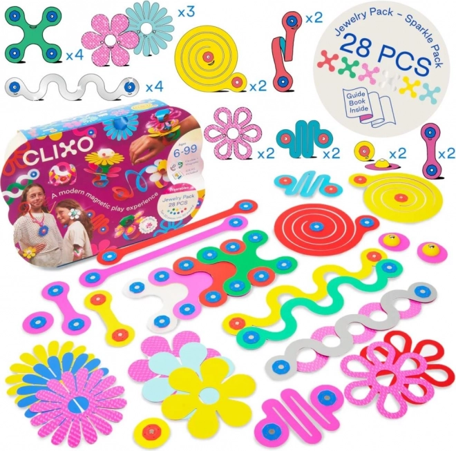 Clixo Jewelry Pack Kreatívna sada kociek na tvorbu šperkov - 28 ks