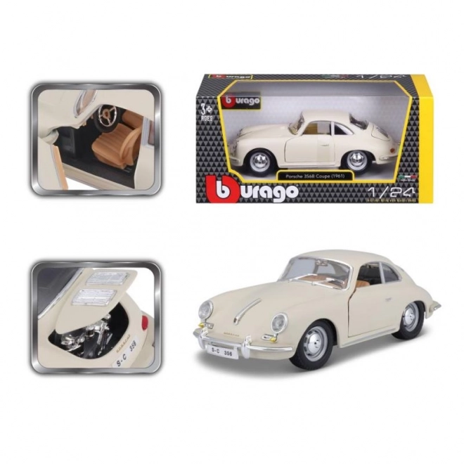 Kovový model Porsche 356B Coupe (1961) Ivory v mierke 1:24