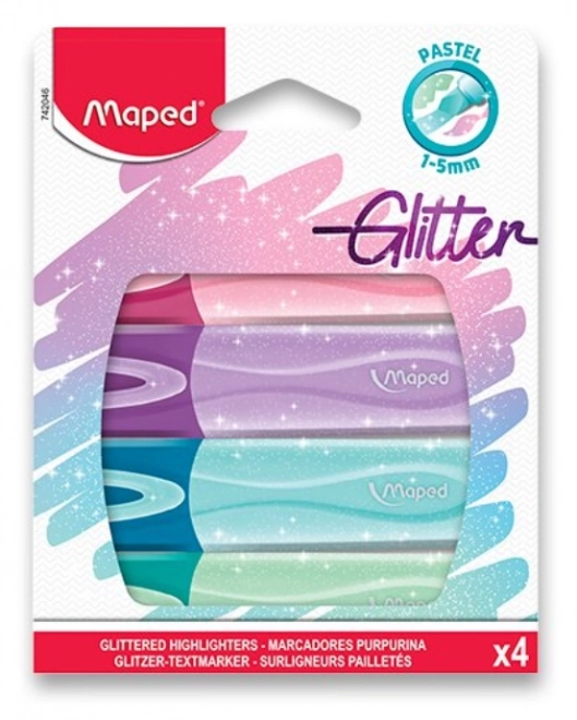 Maped zvýrazňovače klasik glitter 4ks