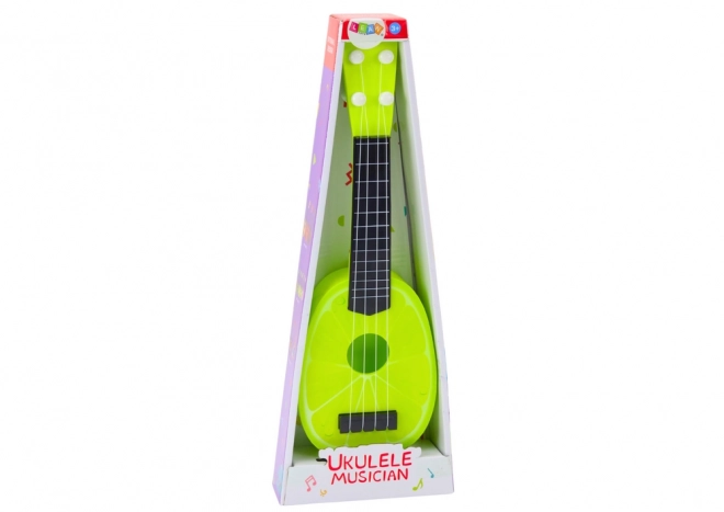 Detské ukulele mini gitara 4 struny limetková zelená