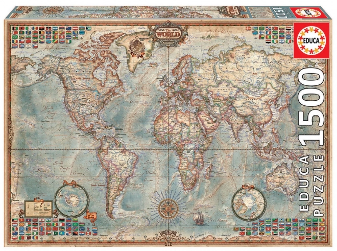 Educa puzzle stará politická mapa sveta 1500 dielikov