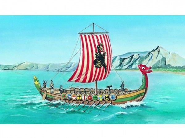 Model vikingskej lode Drakkar 1:60