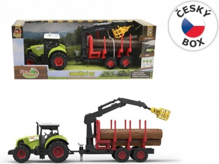 MaDe traktor s prívesom a ramenom – zelený
