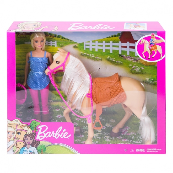 Barbie bábika a kôň detto stredný