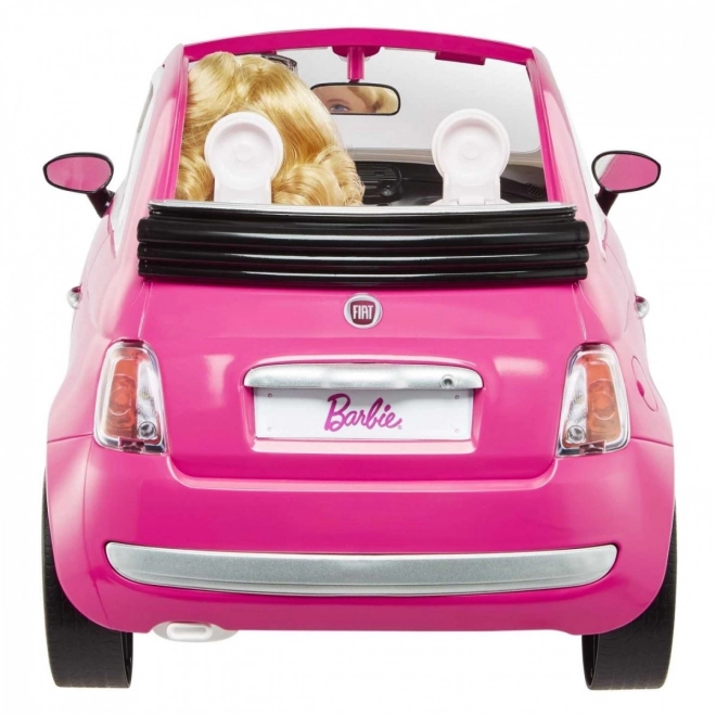 Barbie bábika s Fiat 500 kabrioletom