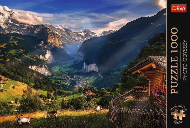 Puzzle TREFL Premium Plus Photo Odyssey: Lauterbrunnen, Švajčiarsko, 1000 dielikov