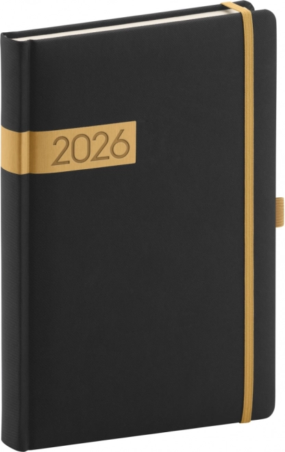 Denný diár Twill čierno-zlatý 2026