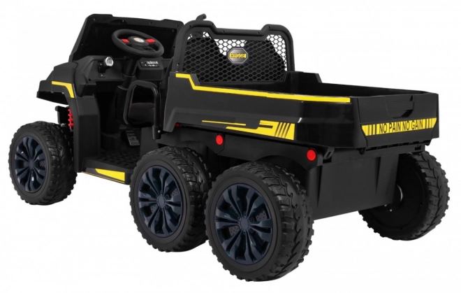 Auto Farmár Kamión pro 2 deti Čierny + pohon 4x4 + Diaľkové Ovládanie + Vyklápač + Audio LED