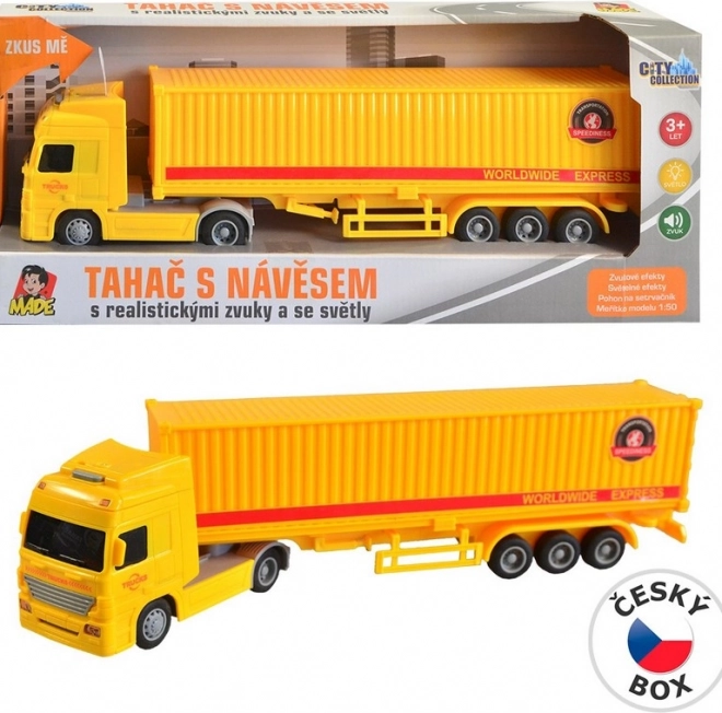 Kamión s kontajnerom na zotrvačník