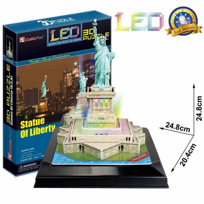 Svietiaca 3D Puzzle Socha Slobody 37 dielikov