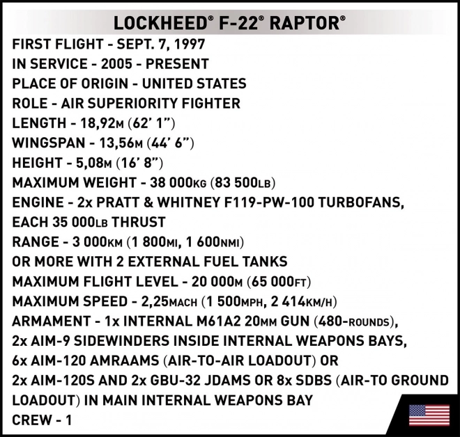 Klockový model Lockheed F-22 Raptor