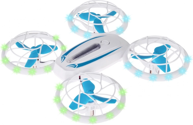 Bezpečné lietanie vďaka krytom vrtúľ a LED