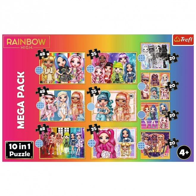 Puzzle 10v1 Kolekcia módnych bábik Rainbow High