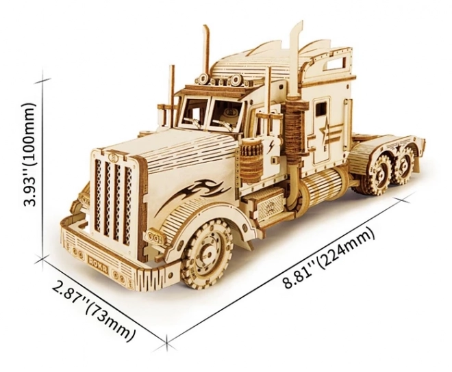 Drevené 3D puzzle ROKR - Tiažký nákladný automobil