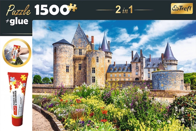 Sada 2v1 Puzzle Zámok Sully-sur-Loire s Lepidlom