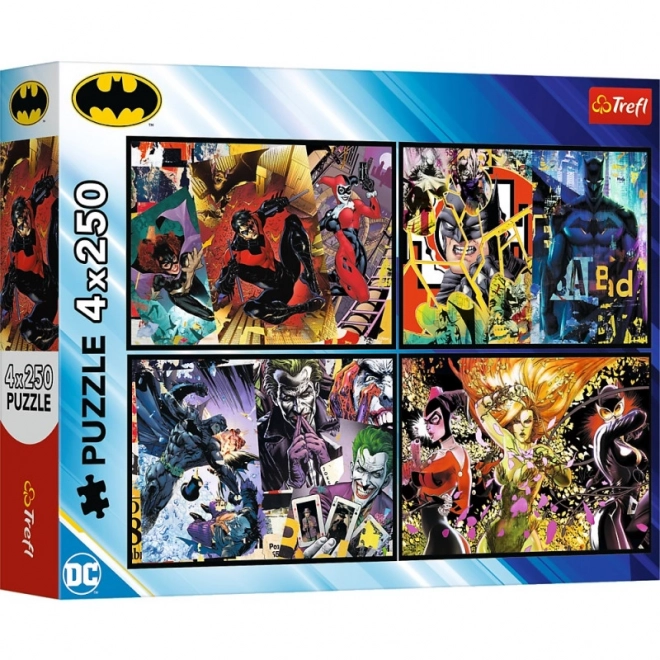 Puzzle 4x250 dielikov Batman v akcii