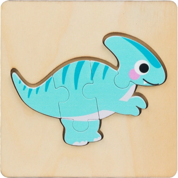 Drevená skladačka Puzzle Dinosaury 11 x 11 cm