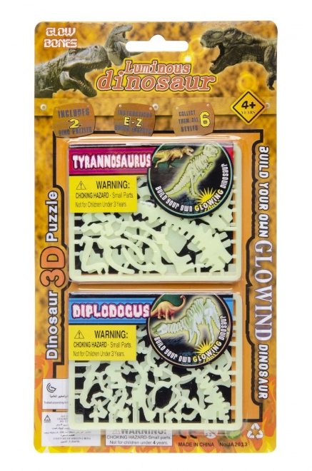 Dinosaurus 3D puzzle svietiaci v tme