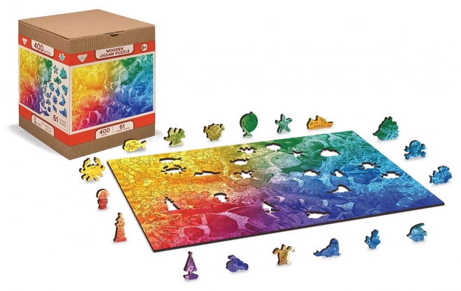 Drevené puzzle Tropické ryby 2v1