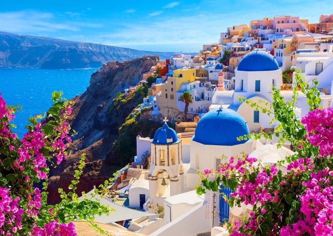 Puzzle Santorini s kvetmi, Grécko 1000 dielikov