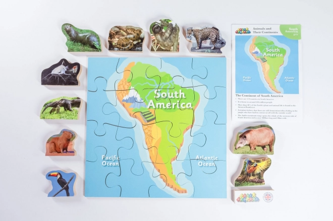 Drevené puzzle Južná Amerika a jej zvieratá - Just Jigsaws