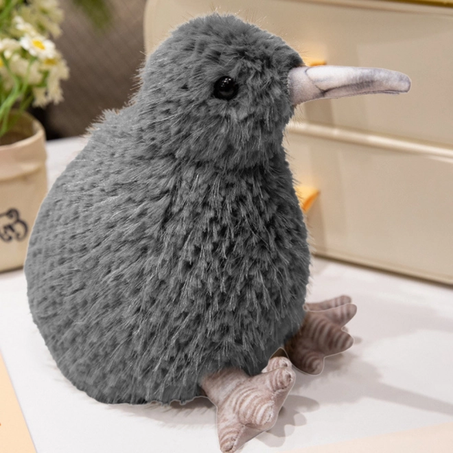 Plyšový vták Kiwi šedý 21cm