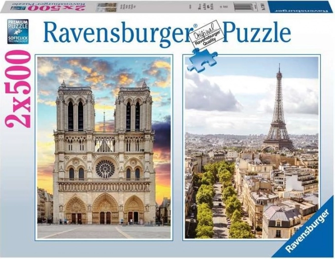 Ravensburger Puzzle Návšteva Paríža 2x500 dielikov