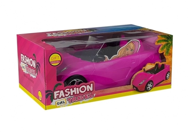 Ružové auto pre bábiky kabriolet