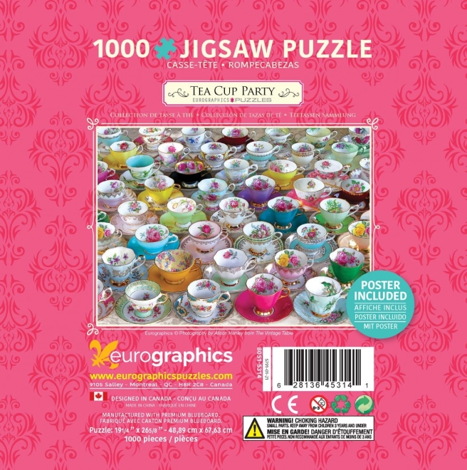 EUROGRAPHICS Puzzle v plechovej krabičke - Sbierka čajových šálok 1000 dielikov