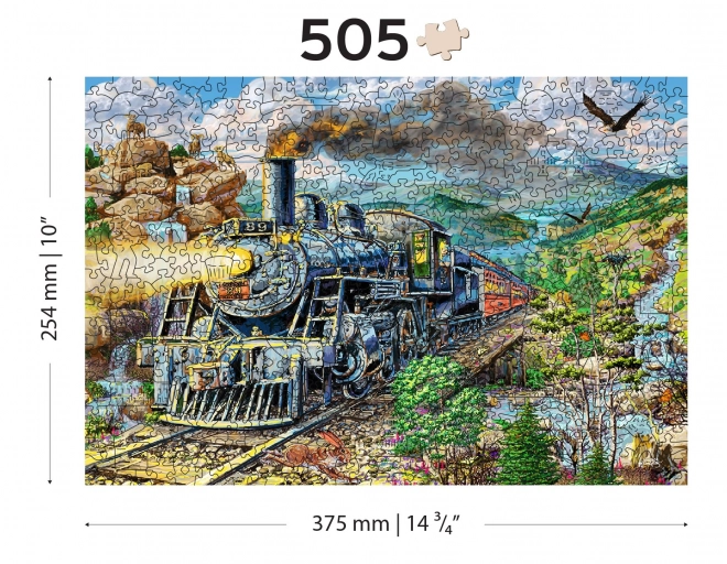 Drevené puzzle Železnica 2v1, 505 dielikov