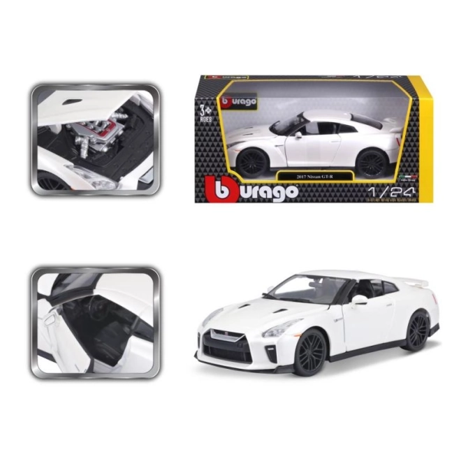 Bburago 1:24 Nissan GT-R Metallic 18-21082 – Biela