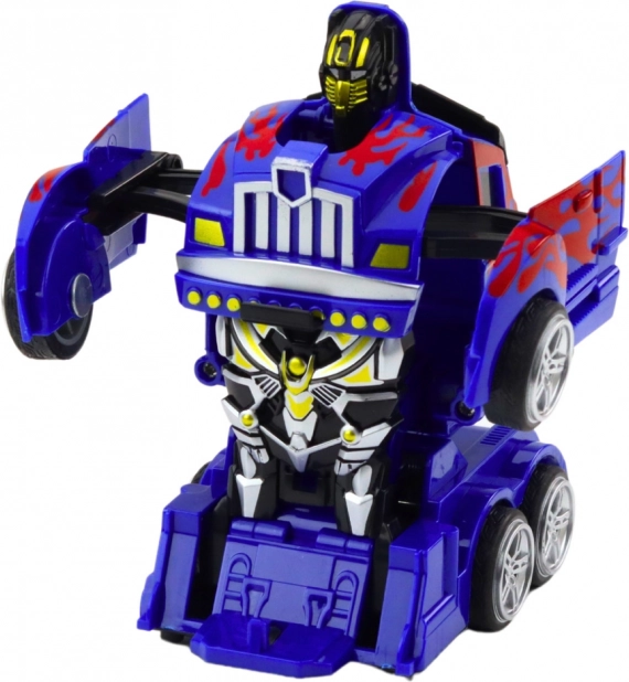 Nákladné auto robot 2v1 modrý s pohonom