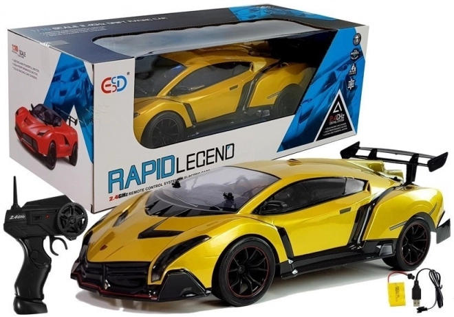 Zlaté diaľkovo ovládané športové auto 1:10