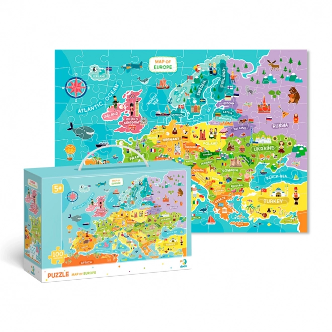 Puzzle mapa Európy 100 dielikov