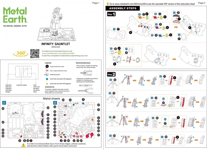 Metal Earth 3D Puzzle Avengers: Rukavica nekonečna