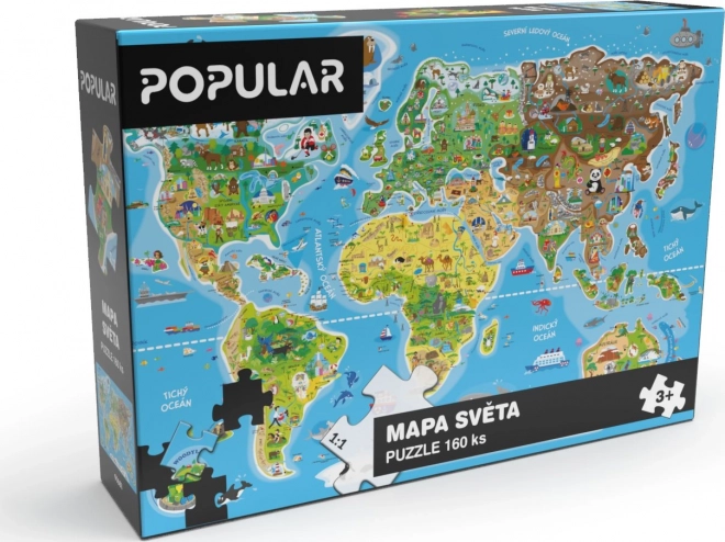 Puzzle - Mapa sveta, 160 ks