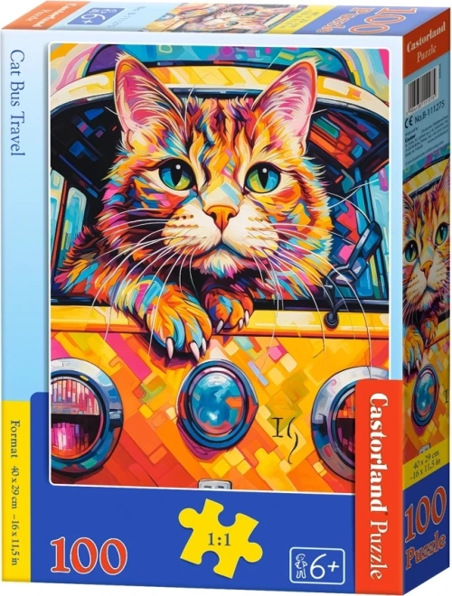 Puzzle 100 dielikov Cat Bus Travel