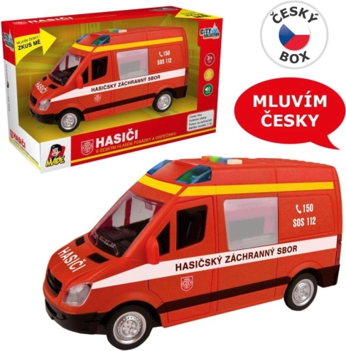 Hasičská dodávka na zotrvačník so zvukom a svetlom