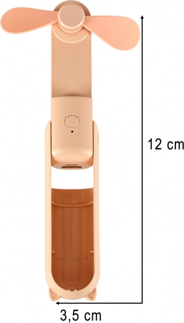 Mini skladací stolný ventilátor s USB ružový