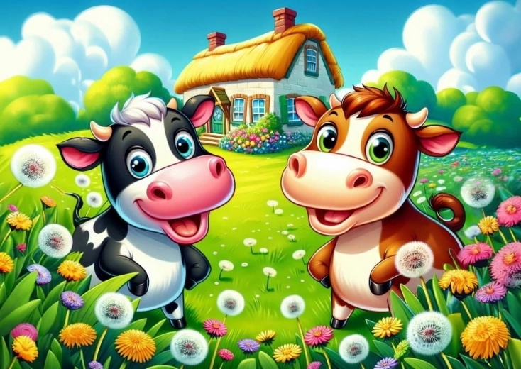 Puzzle Šťastné kravíčky 25 dielikov
