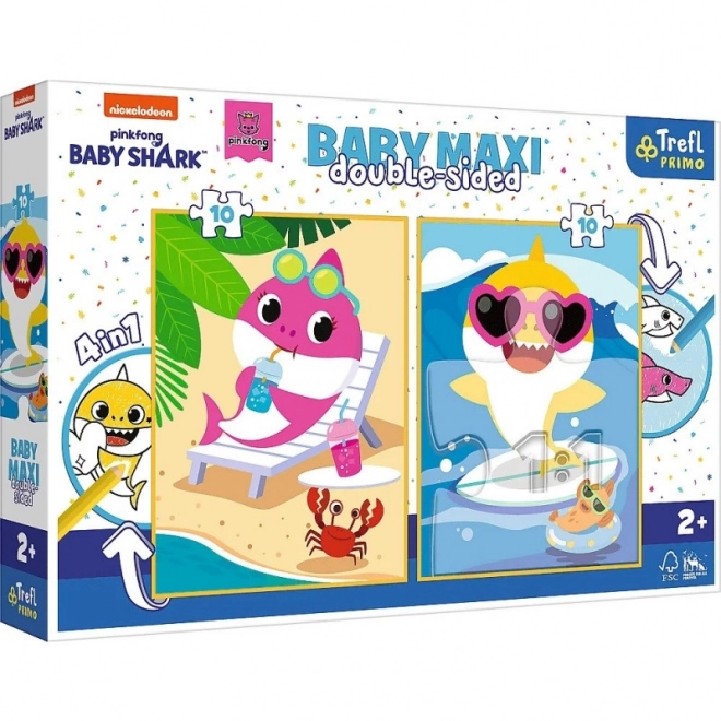 Obojstranné puzzle Baby Shark Baby Maxi 2×10 dielikov