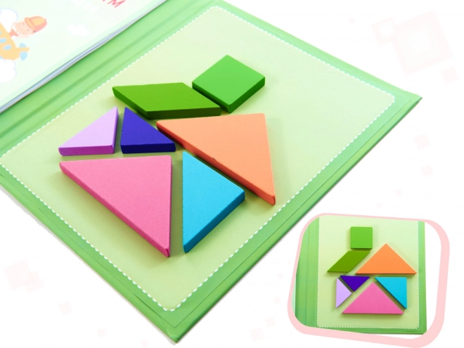 Magnetická knižka Tangram 3D skladačka