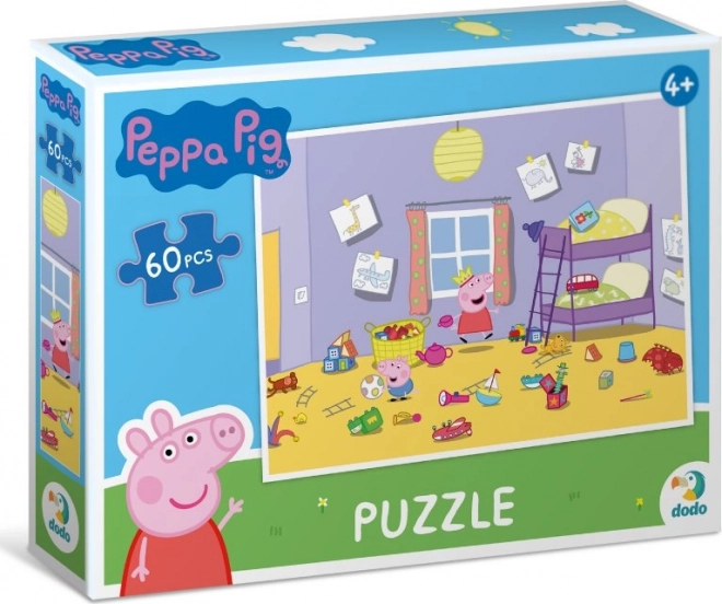 Puzzle Prasiatko Peppa: Hrátky v izbičke 60 dielikov