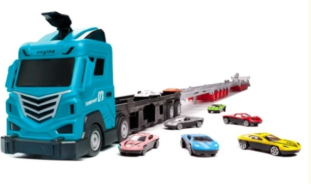 Nákladné auto s autodráhou 210 cm 8 ks