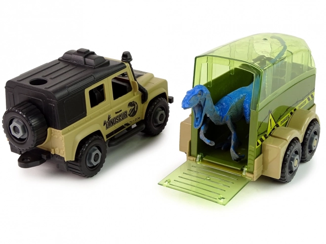 Off-road auto s dinosaurom na rozoberanie DIY