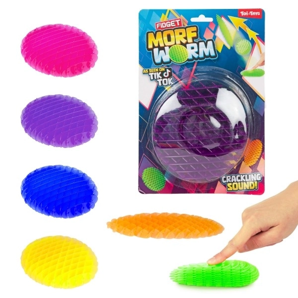 Antistresový fidget červ meniteľného tvaru – 6 farieb