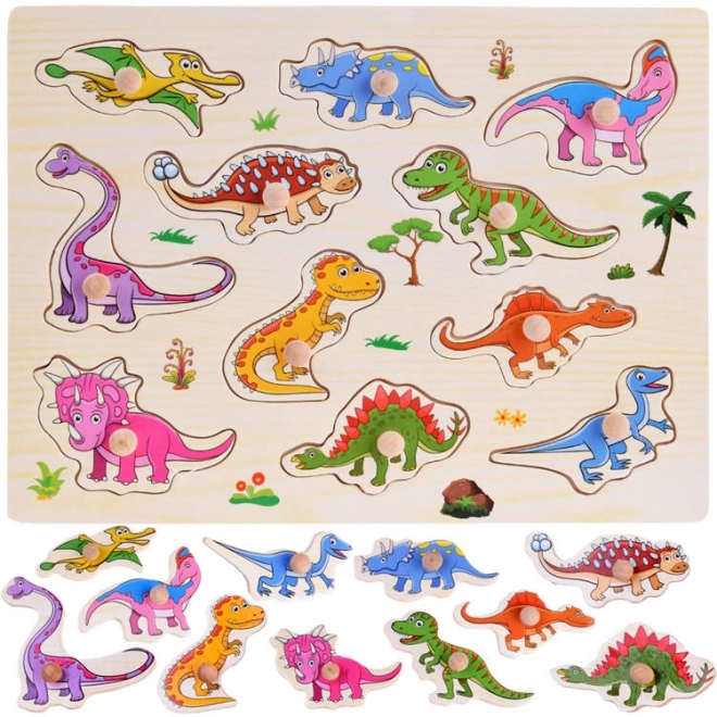 Drevené Puzzle Dinosaury