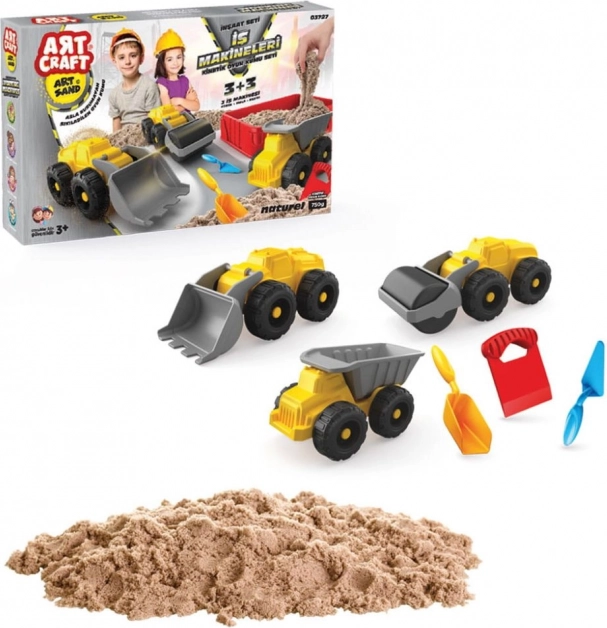 ART CRAFT sada kinetického piesku so stavebnými vozidlami